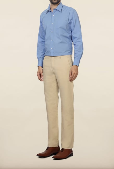 Van Heusen Beige Solid Formal Trouser Van Heusen Beige Solid Formal Trouser