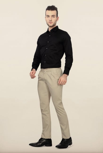 Allen Solly Beige Solid Formal Trouser Allen Solly Beige Solid Formal Trouser