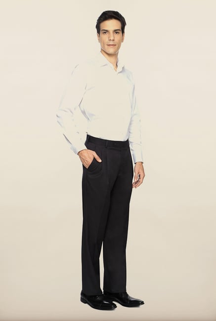 Van Heusen Grey Solid Formal Trouser Van Heusen Grey Solid Formal Trouser