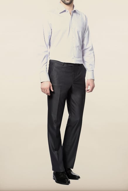 Van Heusen Grey Solid Formal Trouser Van Heusen Grey Solid Formal Trouser