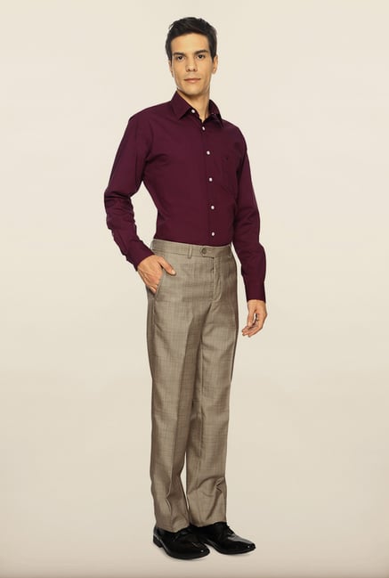 Van Heusen Beige Solid Formal Trouser Van Heusen Beige Solid Formal Trouser