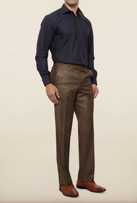 Van Heusen Brown Solid Formal Trouser Van Heusen Brown Solid Formal Trouser