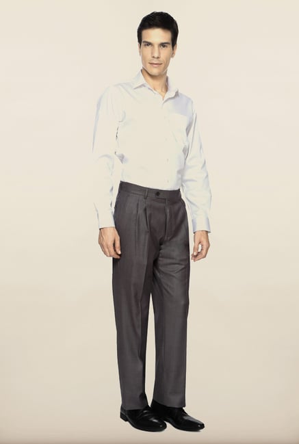 Van Heusen Grey Solid Formal Trouser Van Heusen Grey Solid Formal Trouser