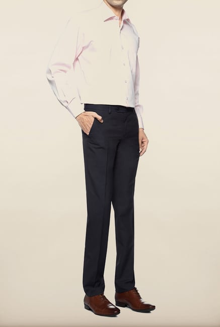 Van Heusen Blue Solid Formal Trouser Van Heusen Blue Solid Formal Trouser