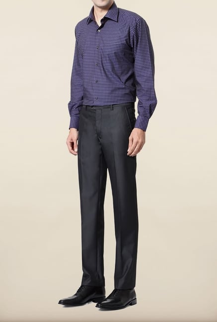 Van Heusen Grey Solid Formal Trouser Van Heusen Grey Solid Formal Trouser