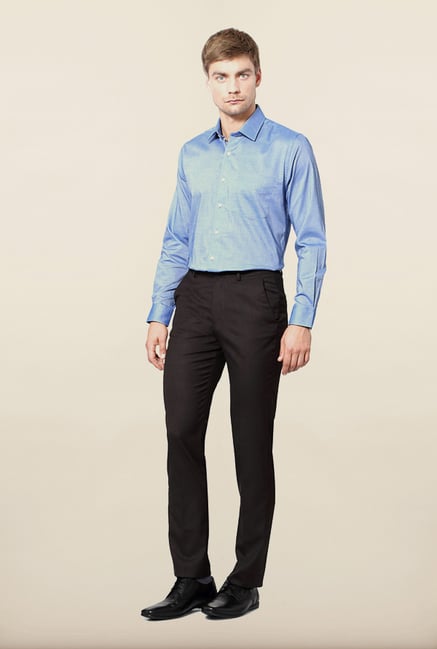 Peter England Brown Solid Formal Trouser Peter England Brown Solid Formal Trouser