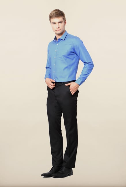 Van Heusen Black Solid Formal Trouser Van Heusen Black Solid Formal Trouser