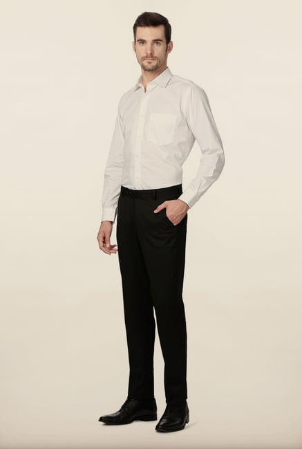Peter England Black Solid Formal Trouser Peter England Black Solid Formal Trouser