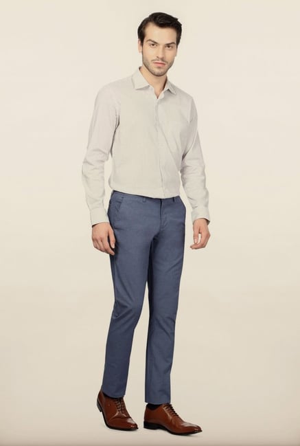 Allen Solly Blue Solid Formal Trouser Allen Solly Blue Solid Formal Trouser