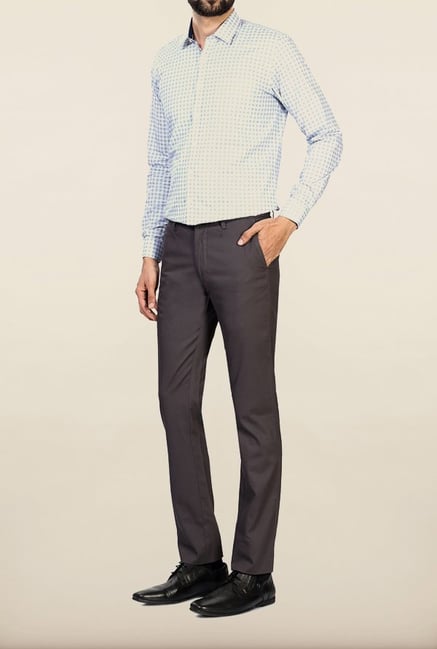 Allen Solly Grey Solid Formal Trouser Allen Solly Grey Solid Formal Trouser
