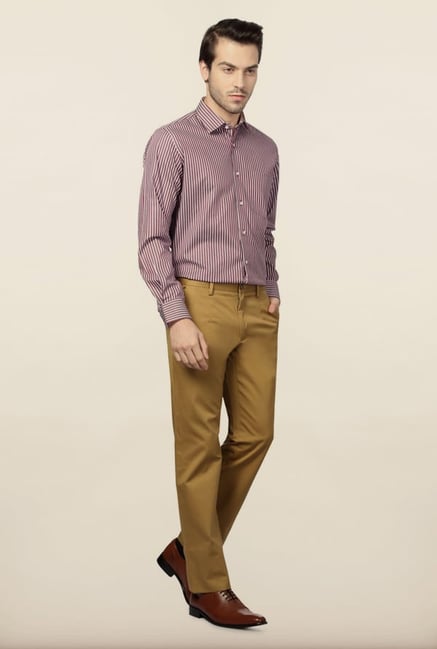 Van Heusen Khaki Solid Formal Trouser Van Heusen Khaki Solid Formal Trouser