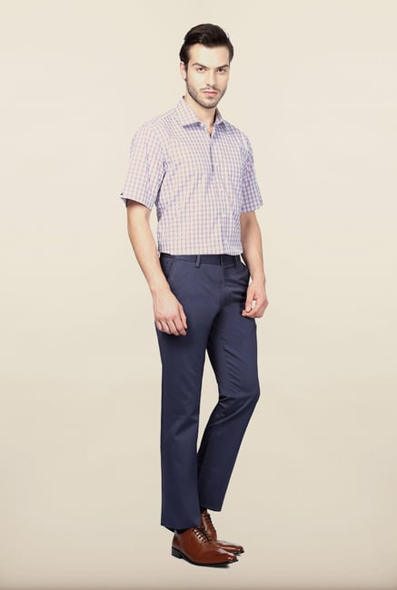 Van Heusen Blue Solid Formal Trouser Van Heusen Blue Solid Formal Trouser