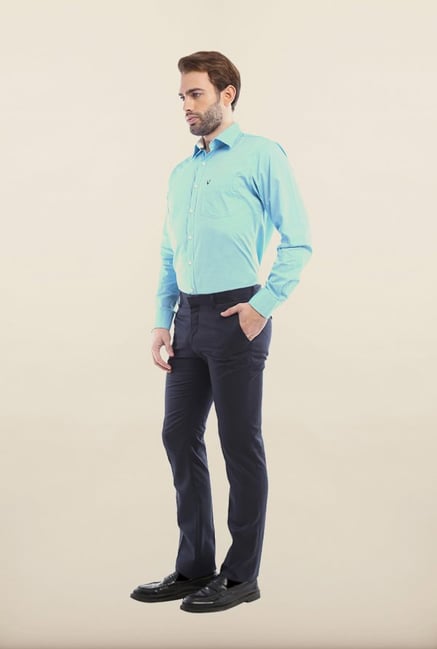 Allen Solly Navy Solid Formal Trouser Allen Solly Navy Solid Formal Trouser