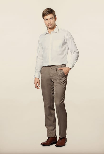 Van Heusen Beige Solid Formal Trouser Van Heusen Beige Solid Formal Trouser