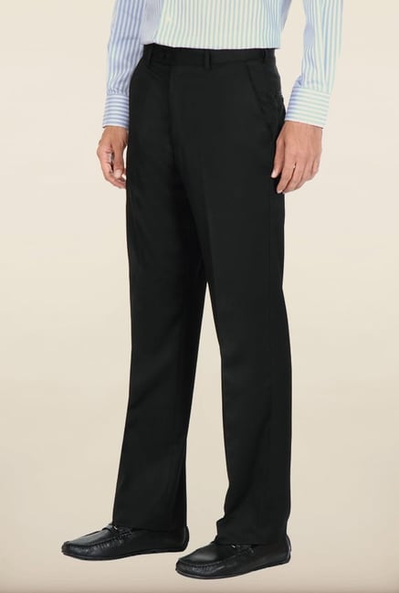 Van Heusen Black Solid Formal Trouser Van Heusen Black Solid Formal Trouser