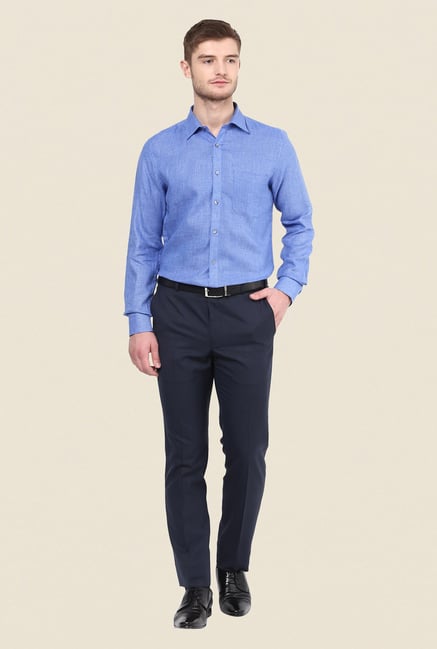 Turtle Blue Houndstooth Linen Shirt Turtle Blue Houndstooth Linen Shirt