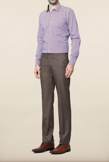 Van Heusen Brown Solid Formal Trouser Van Heusen Brown Solid Formal Trouser