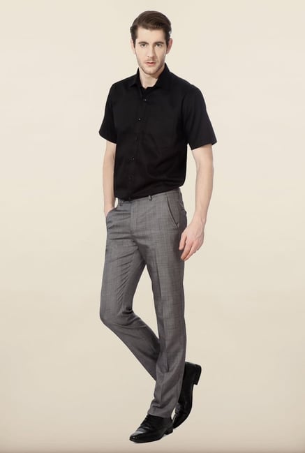 Van Heusen Grey Solid Formal Trouser Van Heusen Grey Solid Formal Trouser