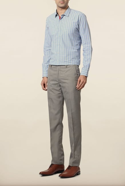 Van Heusen Grey Solid Formal Trouser Van Heusen Grey Solid Formal Trouser