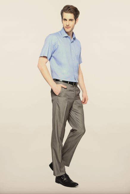 Van Heusen Grey Solid Formal Trouser Van Heusen Grey Solid Formal Trouser