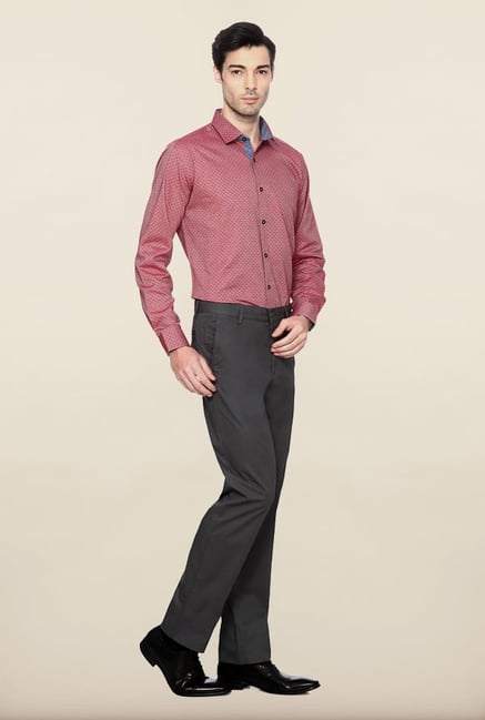 Van Heusen Grey Solid Formal Trouser Van Heusen Grey Solid Formal Trouser
