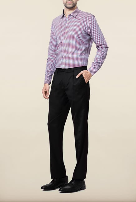 Van Heusen Black Solid Formal Trouser Van Heusen Black Solid Formal Trouser