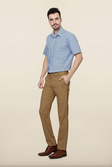 Van Heusen Khaki Solid Formal Trouser Van Heusen Khaki Solid Formal Trouser