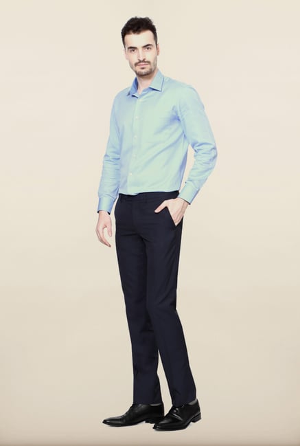 Van Heusen Navy Solid Formal Trouser Van Heusen Navy Solid Formal Trouser