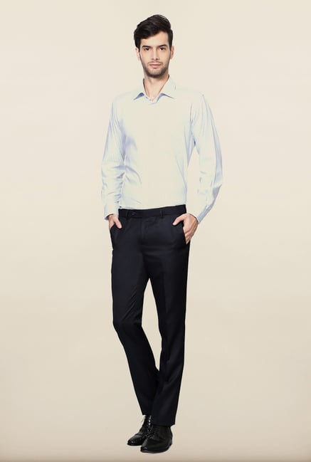 Van Heusen Navy Solid Formal Trouser Van Heusen Navy Solid Formal Trouser