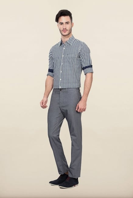 Allen Solly Grey Solid Formal Trouser Allen Solly Grey Solid Formal Trouser