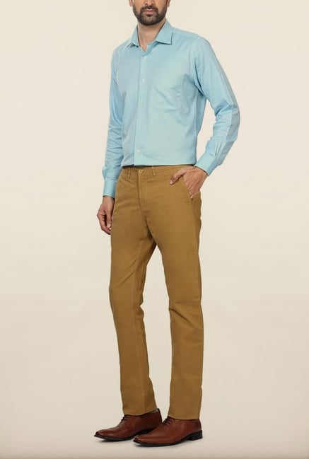 Allen Solly Khaki Solid Formal Trouser Allen Solly Khaki Solid Formal Trouser