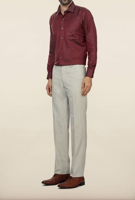 Allen Solly Grey Solid Formal Trouser Allen Solly Grey Solid Formal Trouser