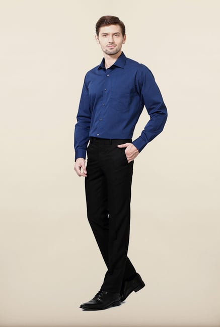 Van Heusen Black Solid Formal Trouser Van Heusen Black Solid Formal Trouser