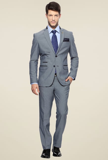 Van Heusen Grey Solid Formal Suits Van Heusen Grey Solid Formal Suits