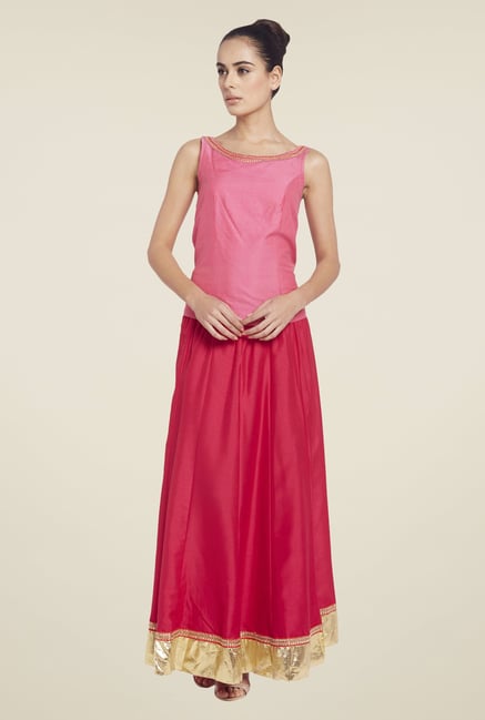 Globus Coral Solid Maxi Skirt Globus Coral Solid Maxi Skirt