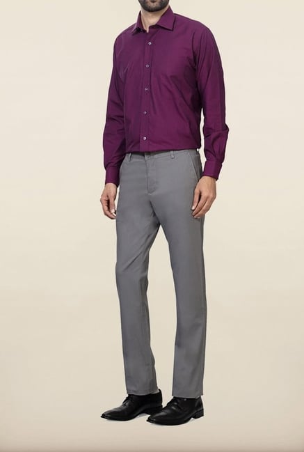 Allen Solly Grey Solid Formal Trouser Allen Solly Grey Solid Formal Trouser