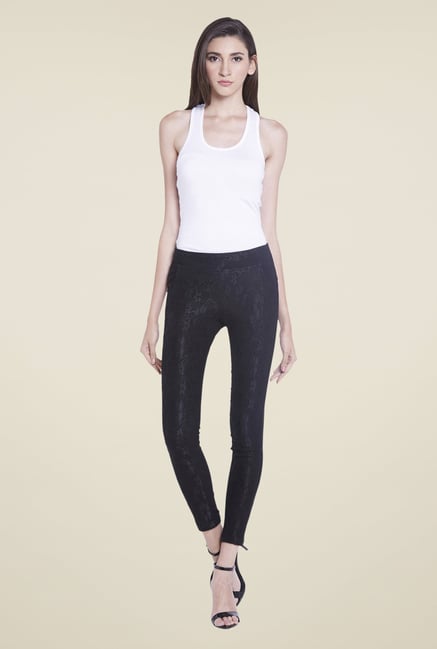 Globus Black Solid Jeggings Globus Black Solid Jeggings
