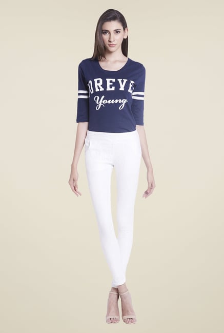 Globus White Solid Jeggings Globus White Solid Jeggings