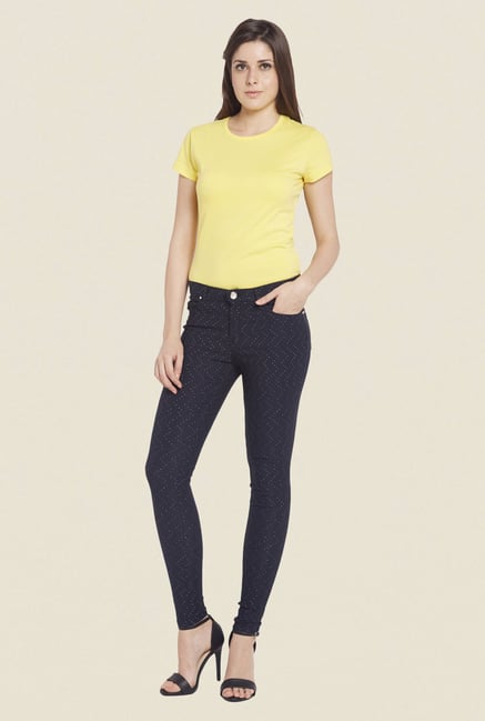 Globus Black Printed Denim Jeans Globus Black Printed Denim Jeans