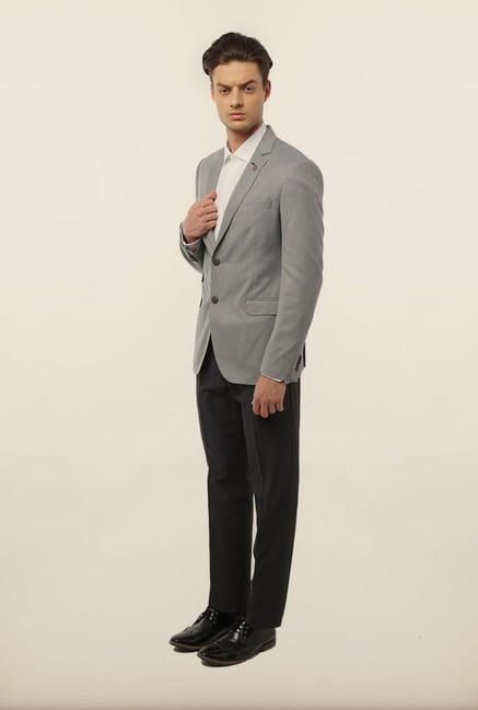 Van Heusen Grey Solid Blazer Van Heusen Grey Solid Blazer