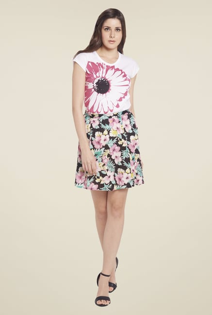 Globus Multicolor Floral Printed Mini Skirt Globus Multicolor Floral Printed Mini Skirt