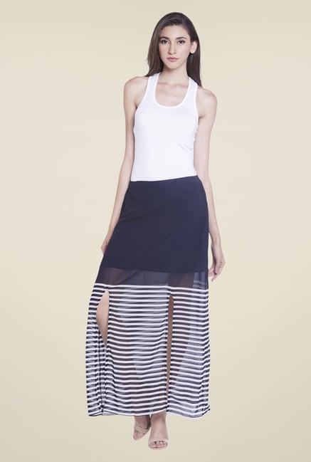 Globus Navy Striped Maxi Skirt Globus Navy Striped Maxi Skirt