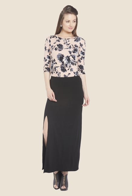 Globus Black Solid Maxi Skirt Globus Black Solid Maxi Skirt