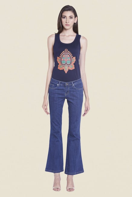 Globus Blue Solid Raw Denim Jeans Globus Blue Solid Raw Denim Jeans