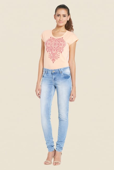 Globus Light Blue Heavily Washed Jeans Globus Light Blue Heavily Washed Jeans