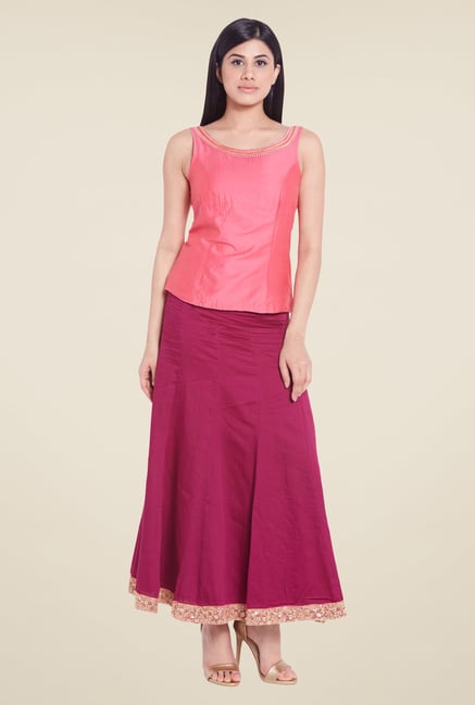 Globus Purple Solid Maxi Skirt Globus Purple Solid Maxi Skirt