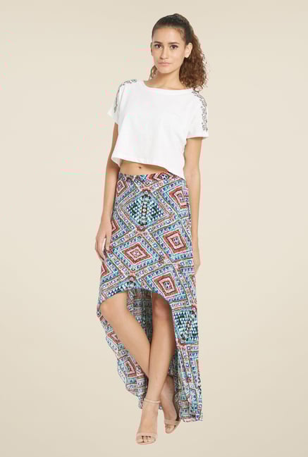 Globus Blue Printed Skirt Globus Blue Printed Skirt