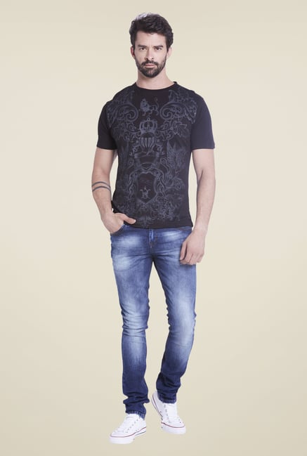 Globus Black Printed T Shirt Globus Black Printed T Shirt