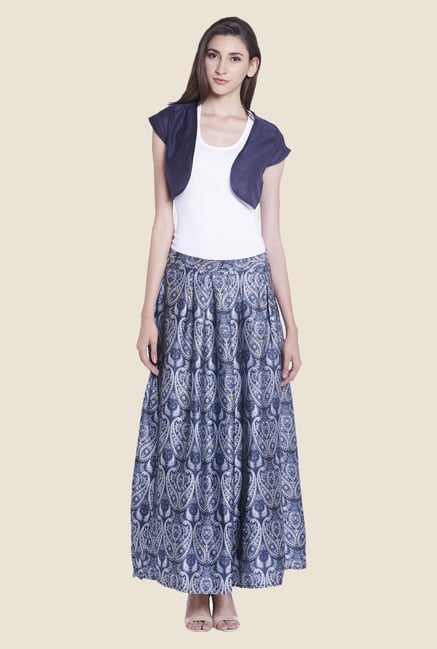 Globus Navy Solid Cotton Shrug Globus Navy Solid Cotton Shrug