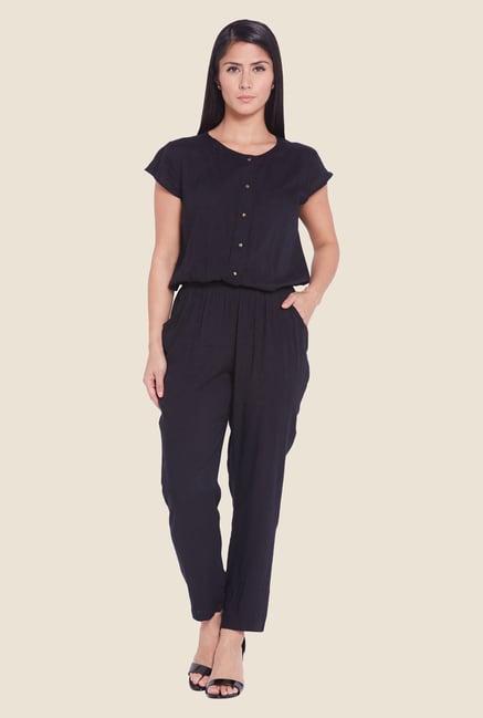 Globus Navy Solid Jumpsuit Globus Navy Solid Jumpsuit